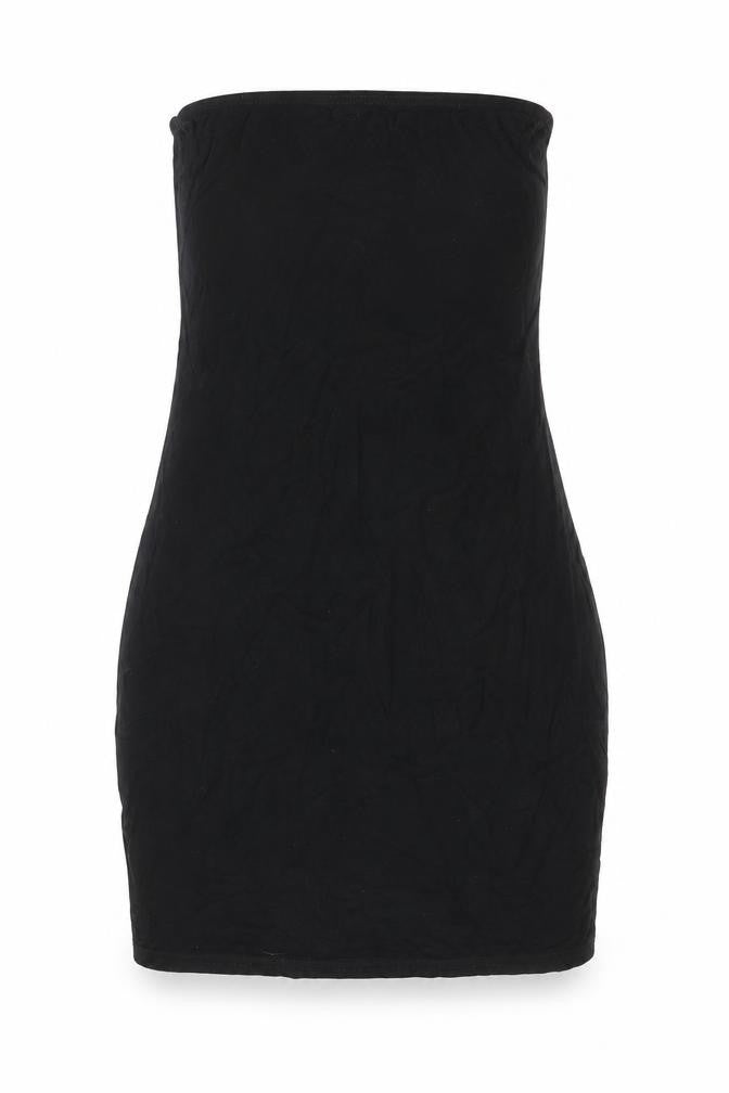 Front view of I SAW IT FIRST women’s black viscose mini, size UK 8, off the shoulder pullover