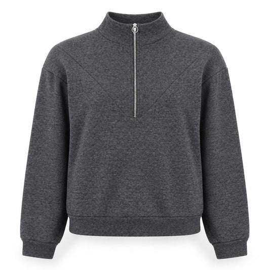Front view of Primark women’s grey cotton pullover sweatshirt, size UK 6, pullover