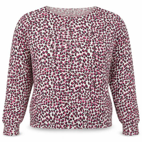 La Redoute Womens Pink Round Neck Animal Print Viscose Pullover Jumper Size 14