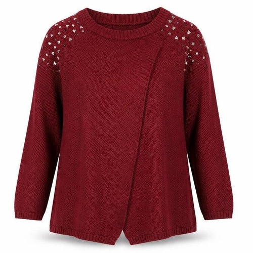 LC Waikiki Womens Red Round Neck  Acrylic Tunic Jumper Size M