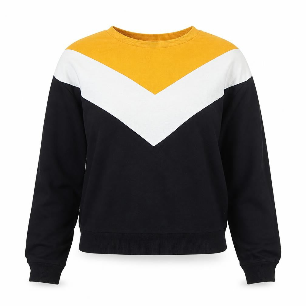Front view of H&M women’s multicoloured cotton pullover sweatshirt, size S