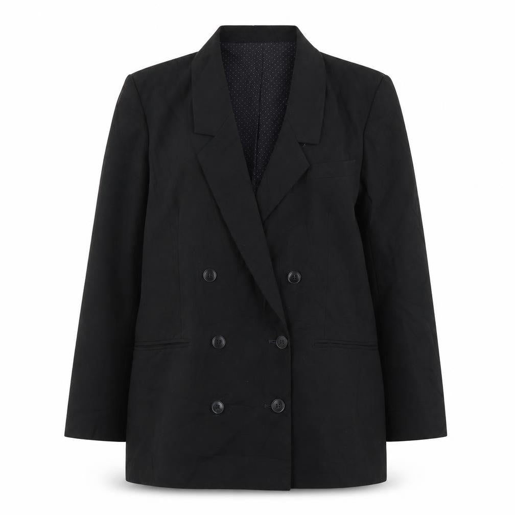 Front view of St Michael women’s black polyester jacket suit jacket, size UK 14