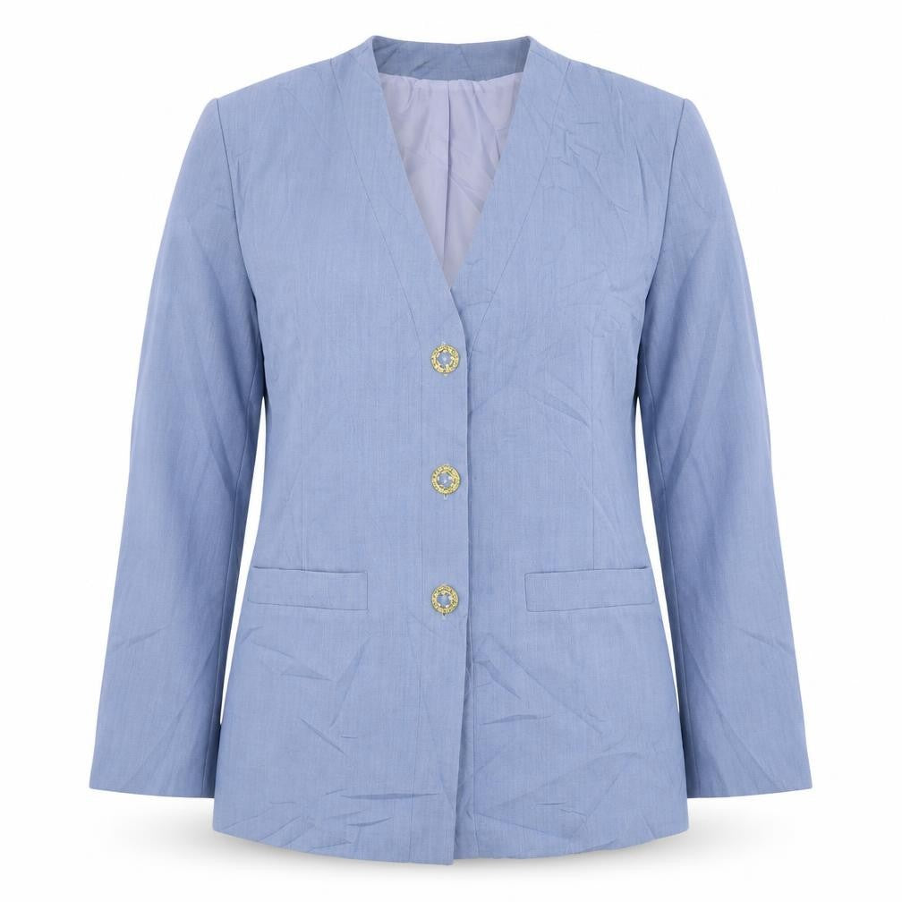 Front view of Originals women’s blue jacket blazer, size UK 10, button