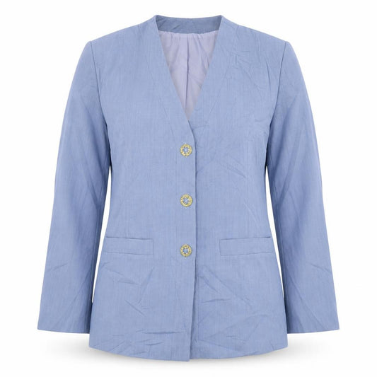 Front view of Originals women’s blue jacket blazer, size UK 10, button