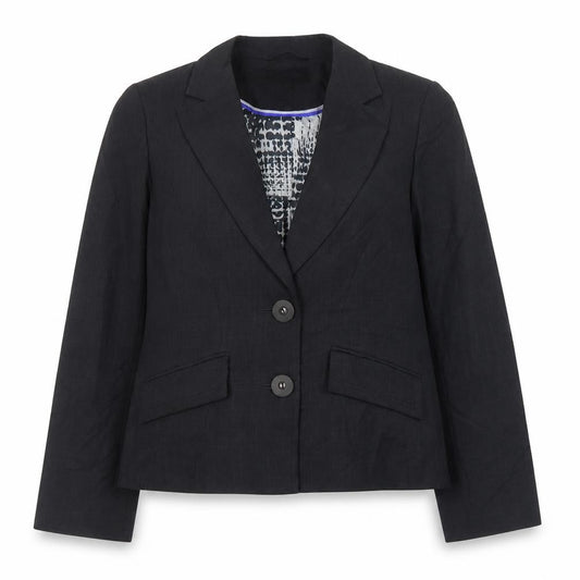 Front view of Collection women’s grey spotted polyester jacket suit jacket, size UK 14