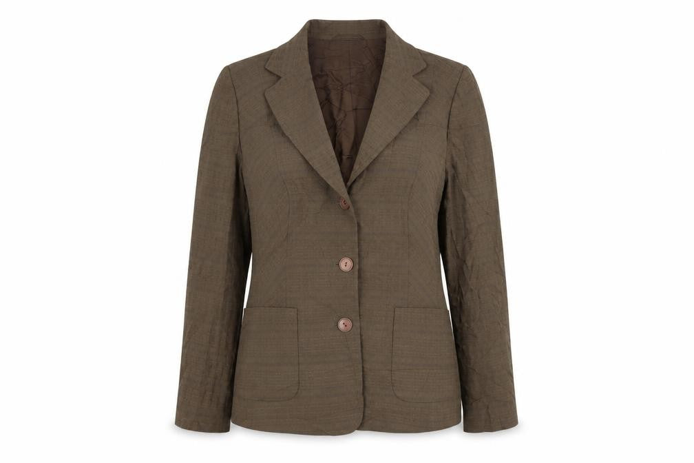 Oscar B Womens Brown Striped Polyester Jacket Suit Jacket Size 10