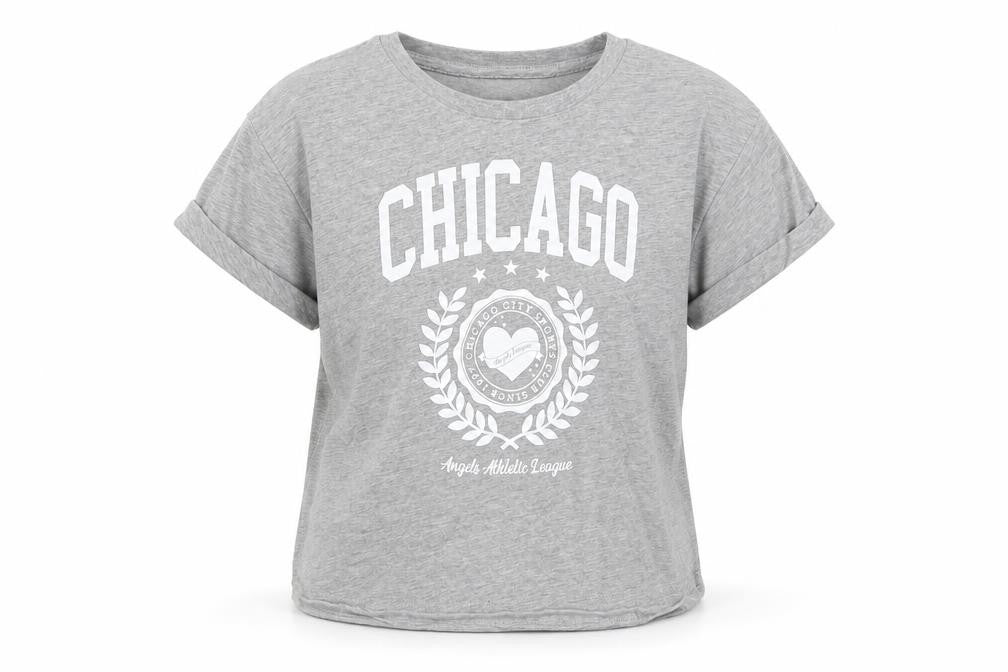 New Look Boys Grey  Cotton Basic T-Shirt Size 8-9 Years Crew Neck  - Chicago