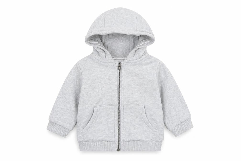 Marks and Spencer Boys Grey  Cotton Full Zip Jumper Size 3-6 Months  Zip