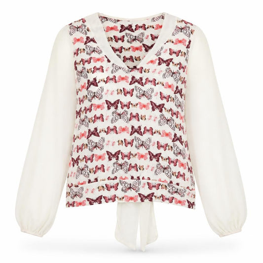 Front view of Next women’s multicoloured floral viscose basic blouse, size UK 12, round neck