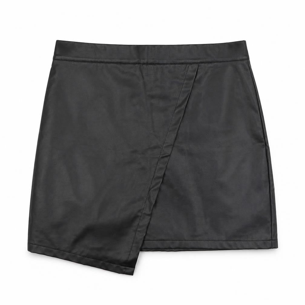 SheIn Womens Black  Cotton A-Line Skirt Size L   Zip