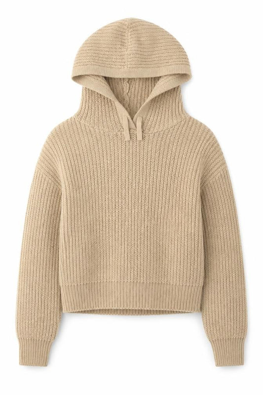 915 Generation Girls Beige  Acrylic Pullover Hoodie Size 12-13 Years