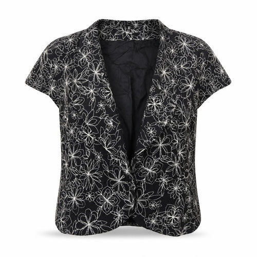 Kaliko Womens Blue Floral Cotton Jacket Blazer Size 12