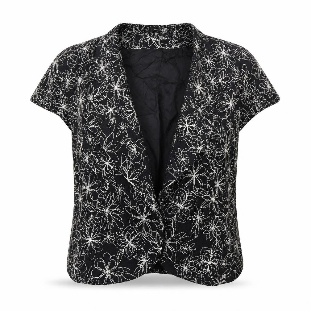 Kaliko Womens Blue Floral Cotton Jacket Blazer Size 12