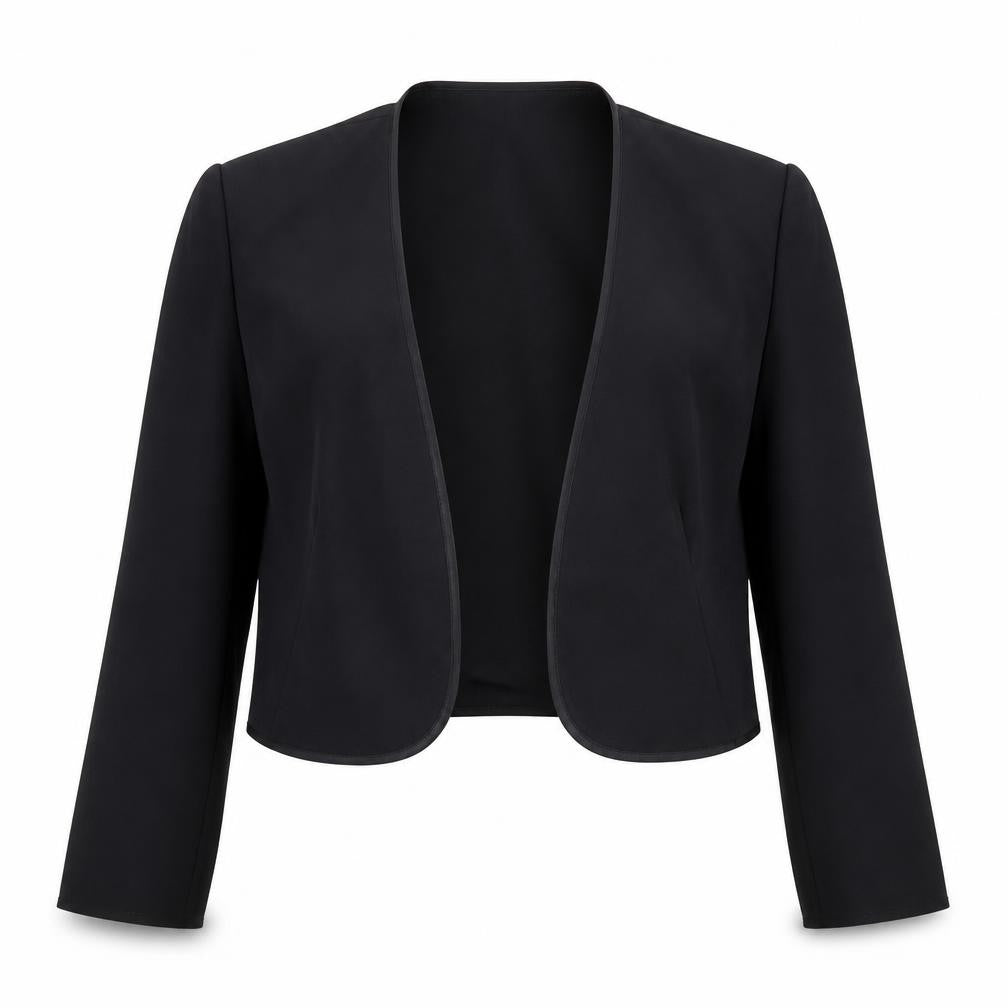 Front view of Richards women’s black polyester jacket blazer, size UK 14
