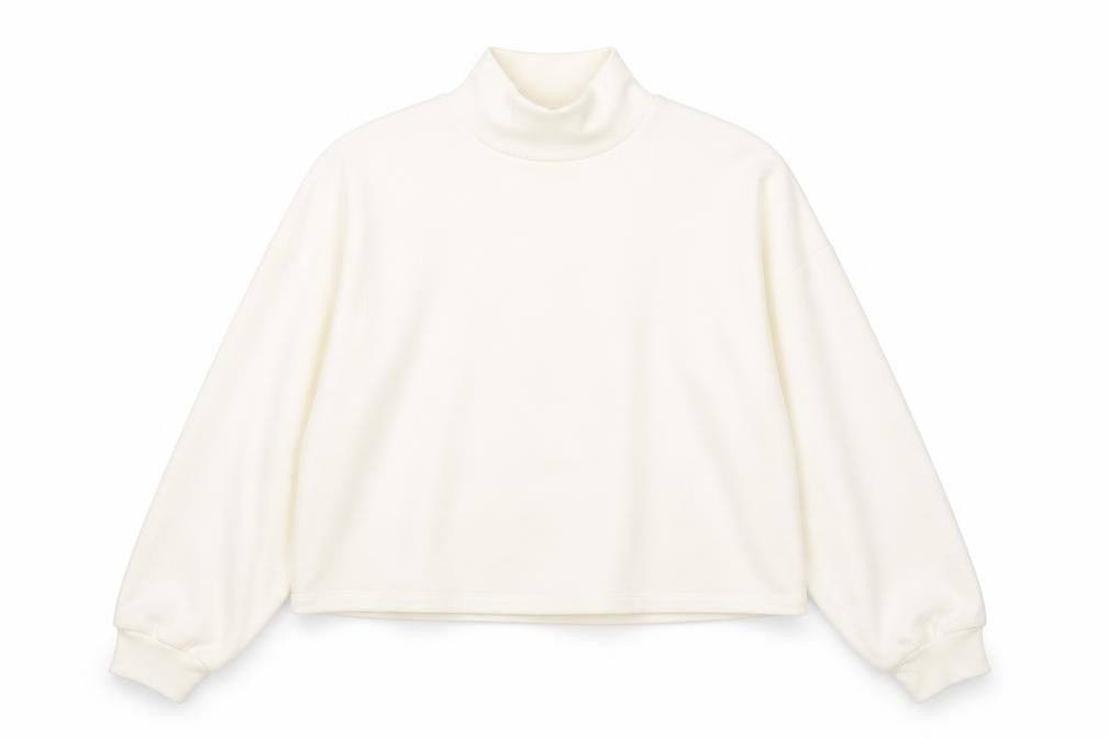 Front view of New Look women’s beige mock neck polyester jumper, size S