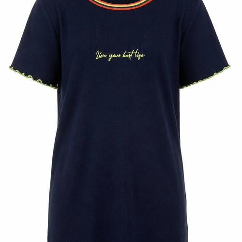 Marks and Spencer Girls Blue Round Neck  Cotton Pullover Jumper Size 13-14 Years
