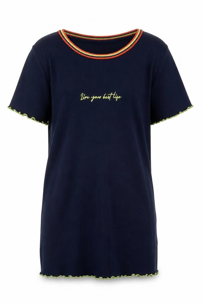 Marks and Spencer Girls Blue Round Neck  Cotton Pullover Jumper Size 13-14 Years