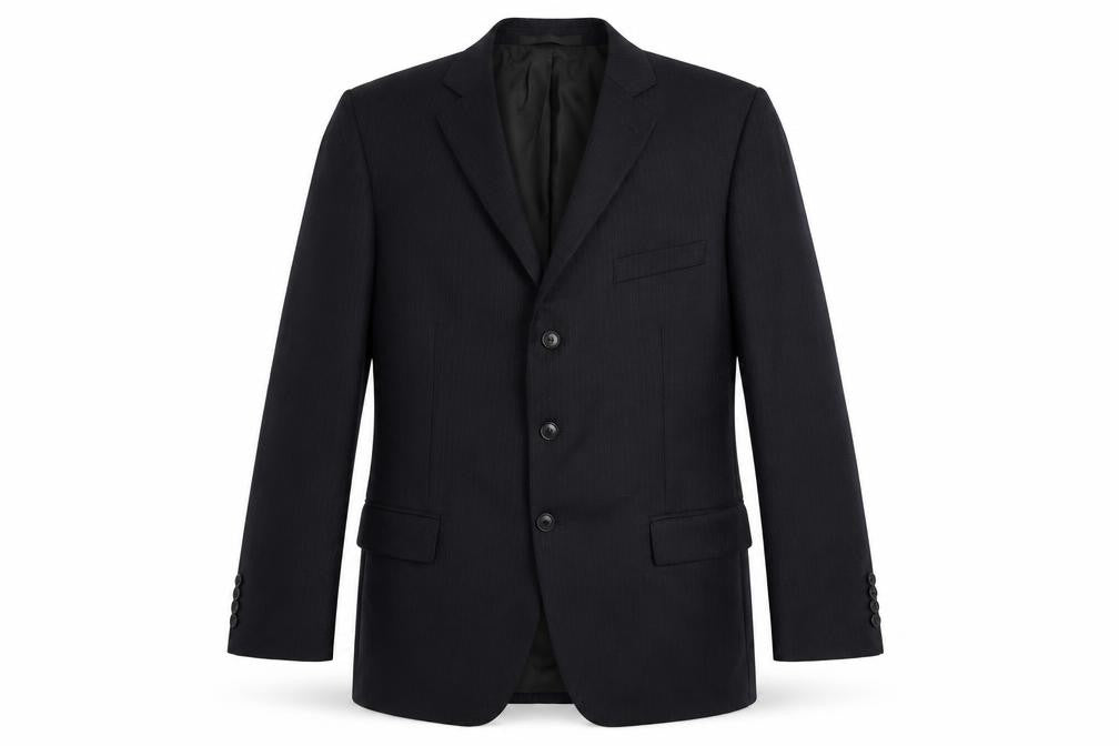 Marks and Spencer Mens Blue Striped Polyacrylate Fibre Jacket Blazer Size 42