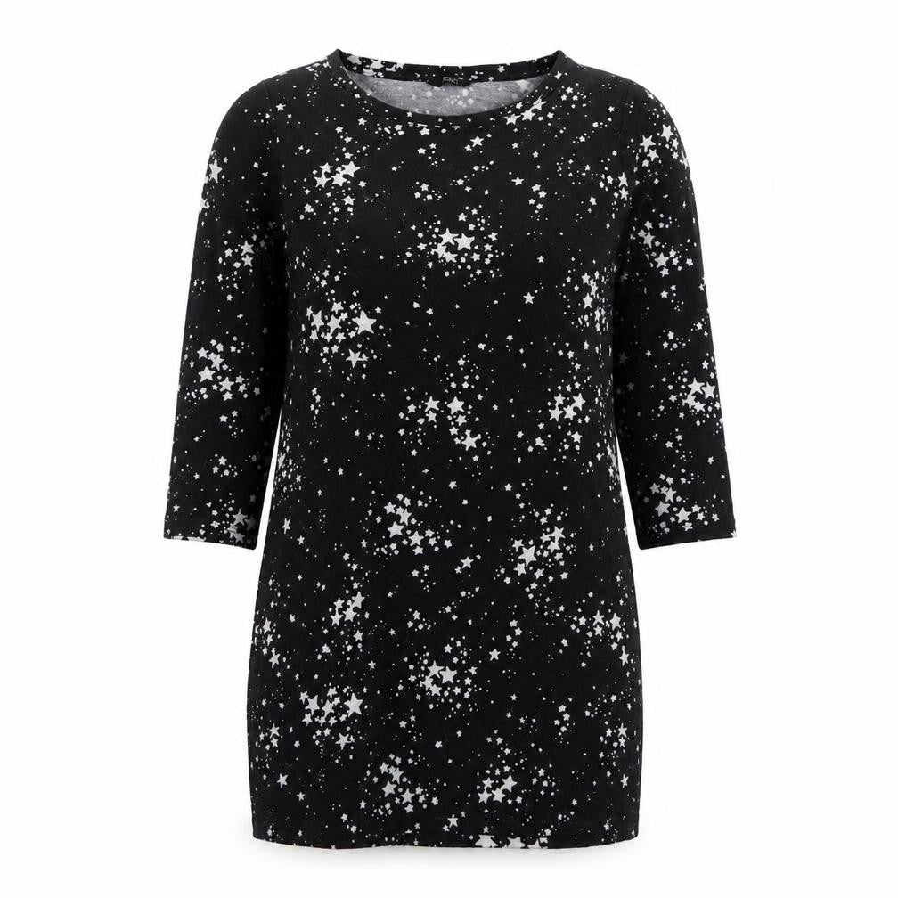 F&F Womens Black Geometric Polyester Jumper Dress  Size 12  Boat Neck Pullover