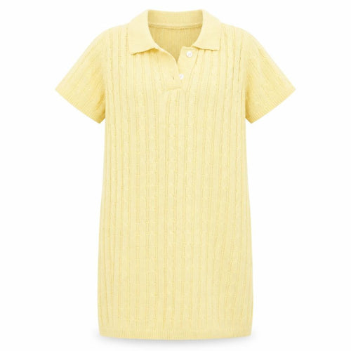 SheIn Girls Yellow  Polyester Jumper Dress  Size 11-12 Years  Collared Button