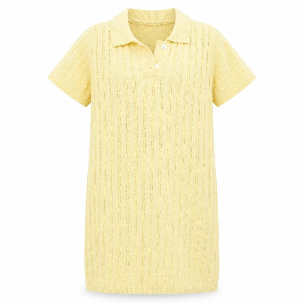 SheIn Girls Yellow  Polyester Jumper Dress  Size 11-12 Years  Collared Button