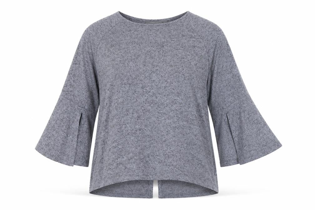 Front view of COIN 1804 women’s blue rayon pullover sweatshirt, size L, pullover