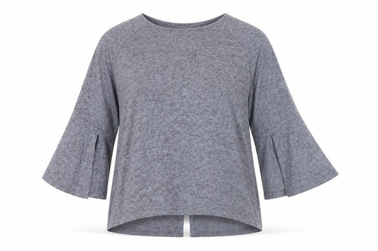Front view of COIN 1804 women’s blue rayon pullover sweatshirt, size L, pullover