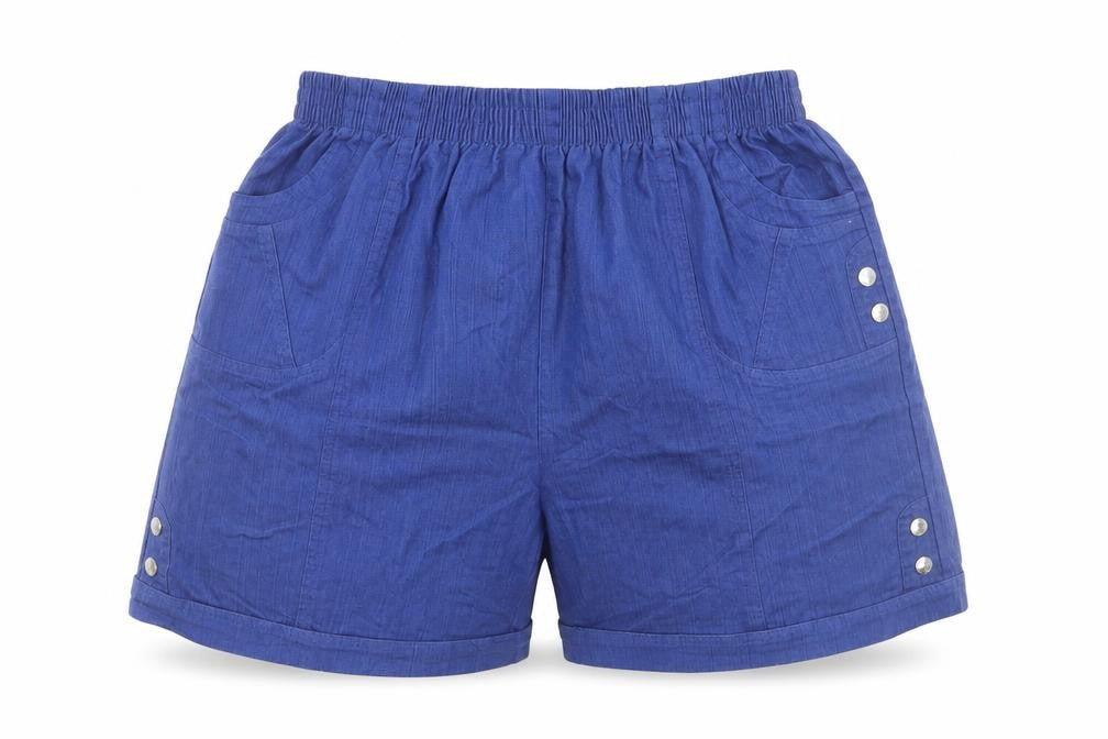 Mundo Womens Blue  Cotton Cut-Off Shorts Size L L7 in Regular