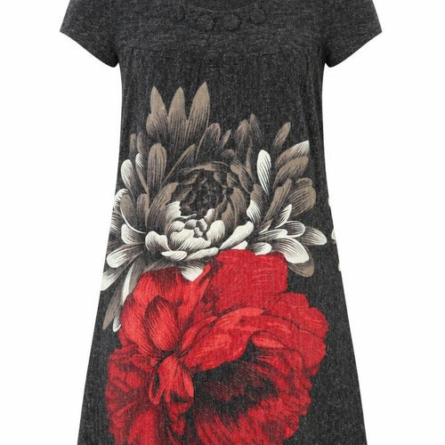 Dunnes Womens Grey  Acrylic Fit & Flare  Size 10  Crew Neck