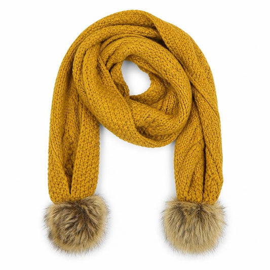 George Girls Yellow  Acrylic Scarf Scarves & Wraps One Size  - Pom pom