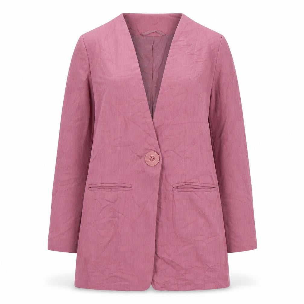 Front view of New Fast women’s pink jacket blazer, size UK 10, button