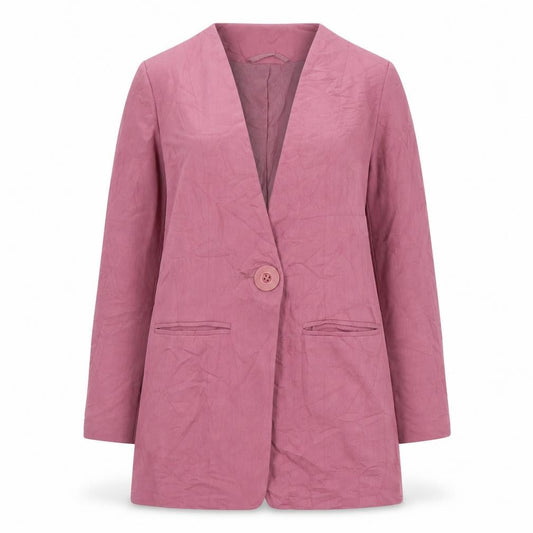 Front view of New Fast women’s pink jacket blazer, size UK 10, button