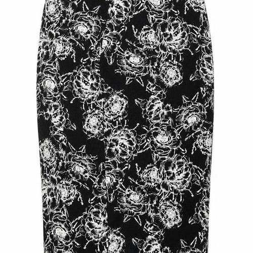 Papaya Womens Black Geometric Cotton A-Line Skirt Size 8