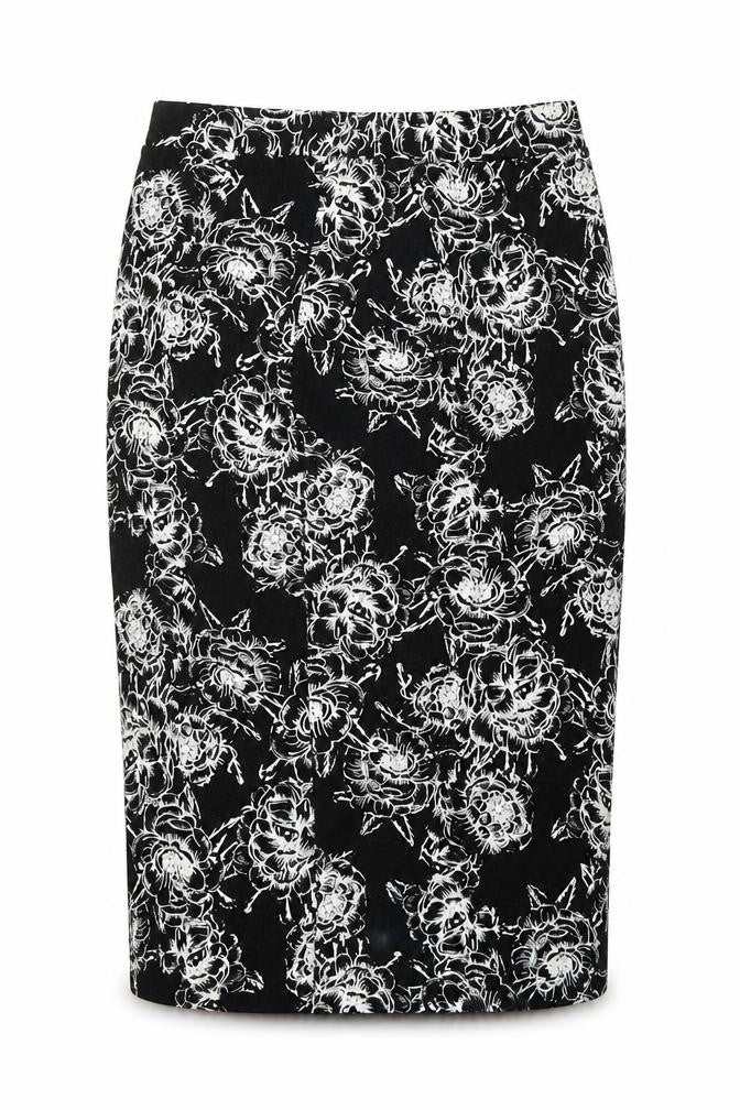 Papaya Womens Black Geometric Cotton A-Line Skirt Size 8