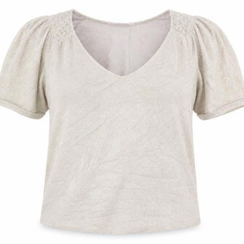 Mango Womens Grey  Polyester Basic T-Shirt Size S Round Neck