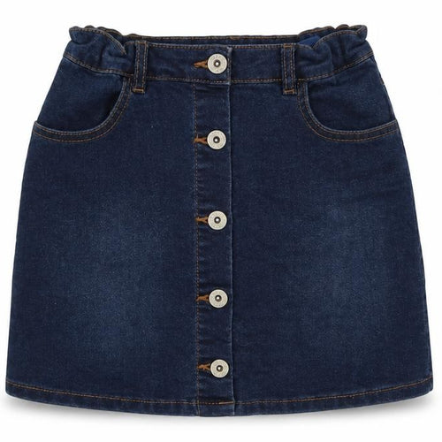 Debenhams Girls Blue  Cotton Mini Skirt Size 9 Years  Regular Button