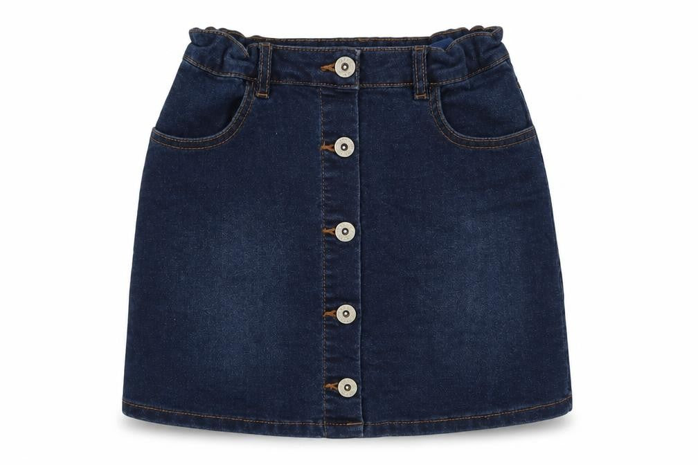Debenhams Girls Blue  Cotton Mini Skirt Size 9 Years  Regular Button