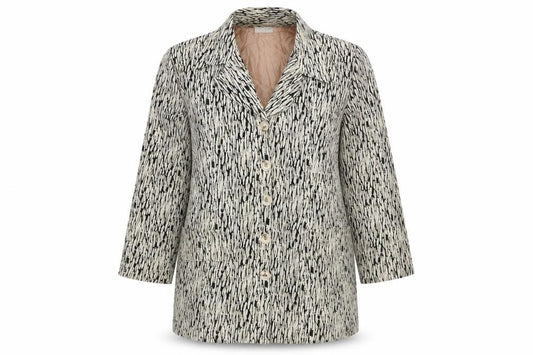 Front view of Tagg women’s yellow animal print polyester basic button-up, size UK 16, collared
