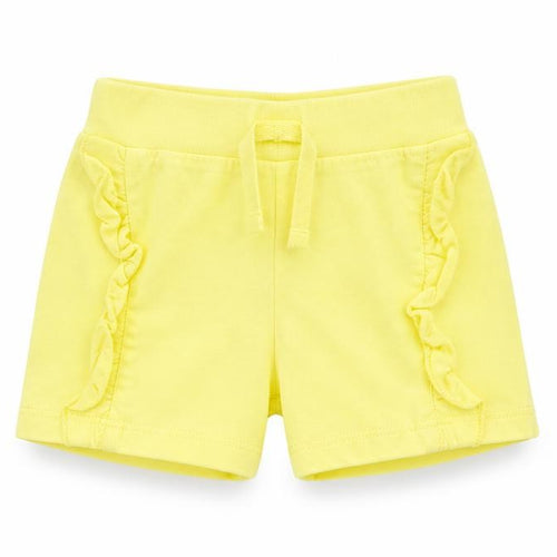 Primark Girls Yellow  Cotton Cropped Trousers Size 12-18 Months  Drawstring