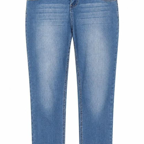 Authentic Clothing Company Womens Blue  Cotton Skinny Jeans Size 12 L24 in Regular Button - Cropped