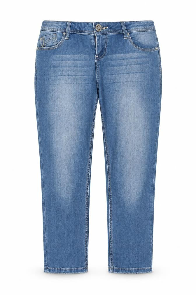 Authentic Clothing Company Womens Blue  Cotton Skinny Jeans Size 12 L24 in Regular Button - Cropped
