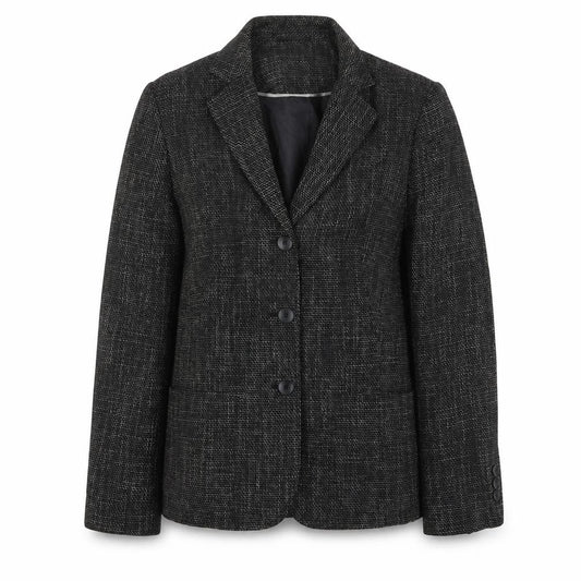 Front view of Next women’s grey geometric polyester jacket suit jacket, size UK 8