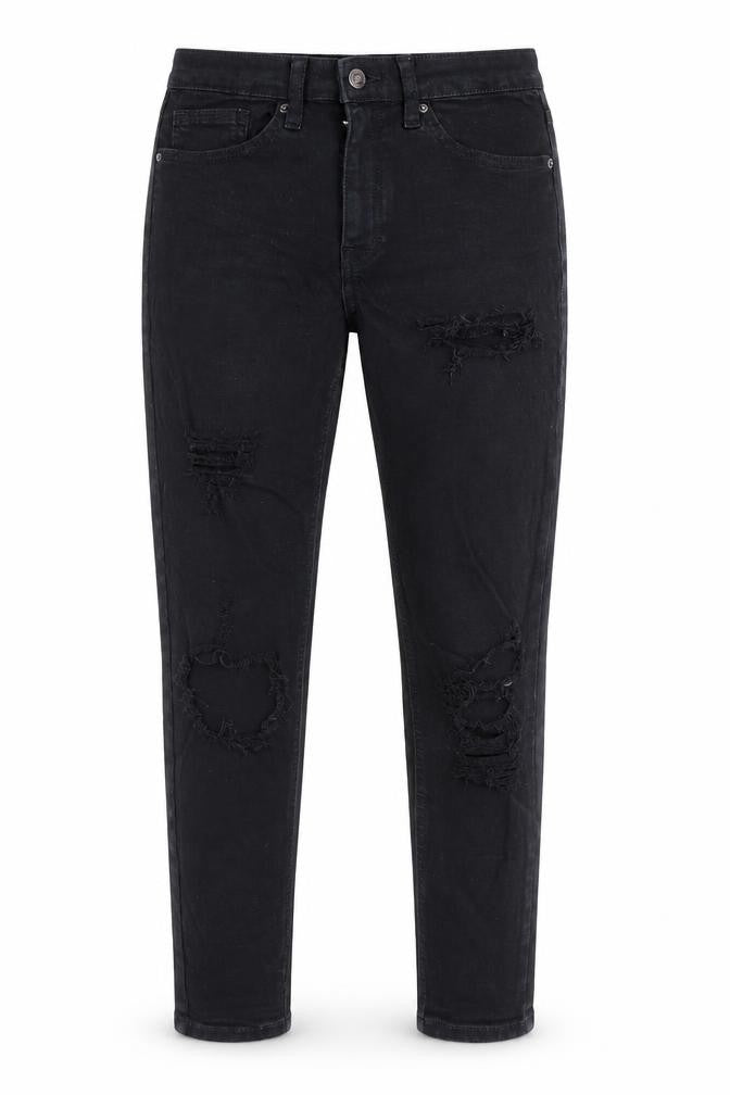 Topshop Womens Black  Cotton Skinny Jeans Size 28 in L30 in Slim Zip