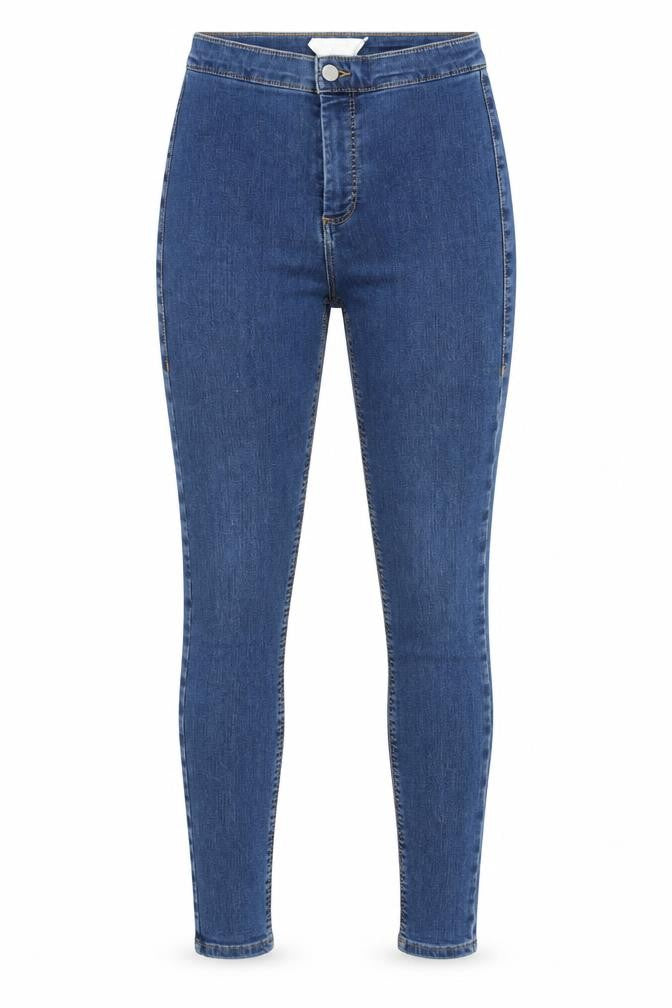 Topshop Womens Blue  Cotton Skinny Jeans Size 28 L32 in Slim Zip