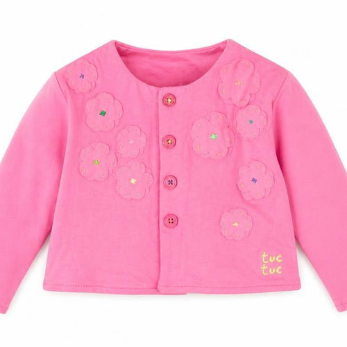 tuc tuc Girls Pink  Cotton Cardigan Jumper Size 6-9 Months