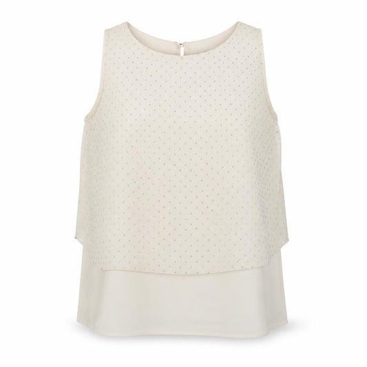 Front view of Next women’s beige polyester basic blouse, size UK 12, round neck