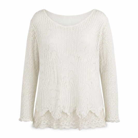 Front view of LV Clothhing women’s white polyester basic blouse, size S, round neck