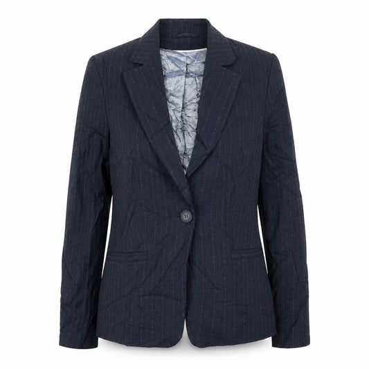 Front view of Next women’s blue jacket, size UK 10