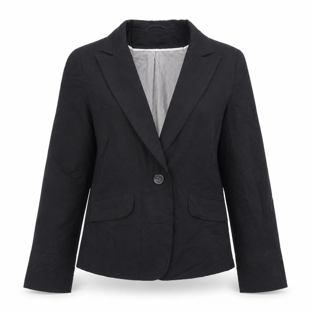 Front view of Dorothy Perkins women’s black jacket, size UK 14