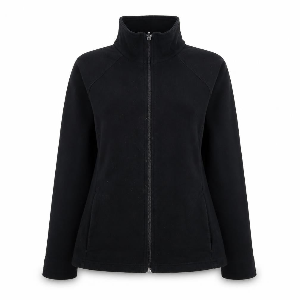 Marks and Spencer Womens Black High Neck  Cotton Full Zip Jumper Size 10